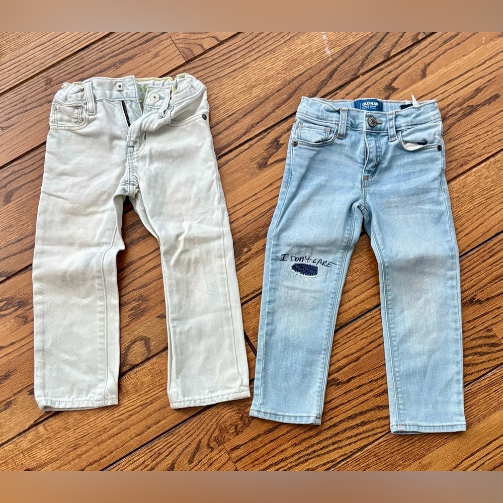 Old Navy / baby gap Kids Cream and Light Blue Jeans size 3
